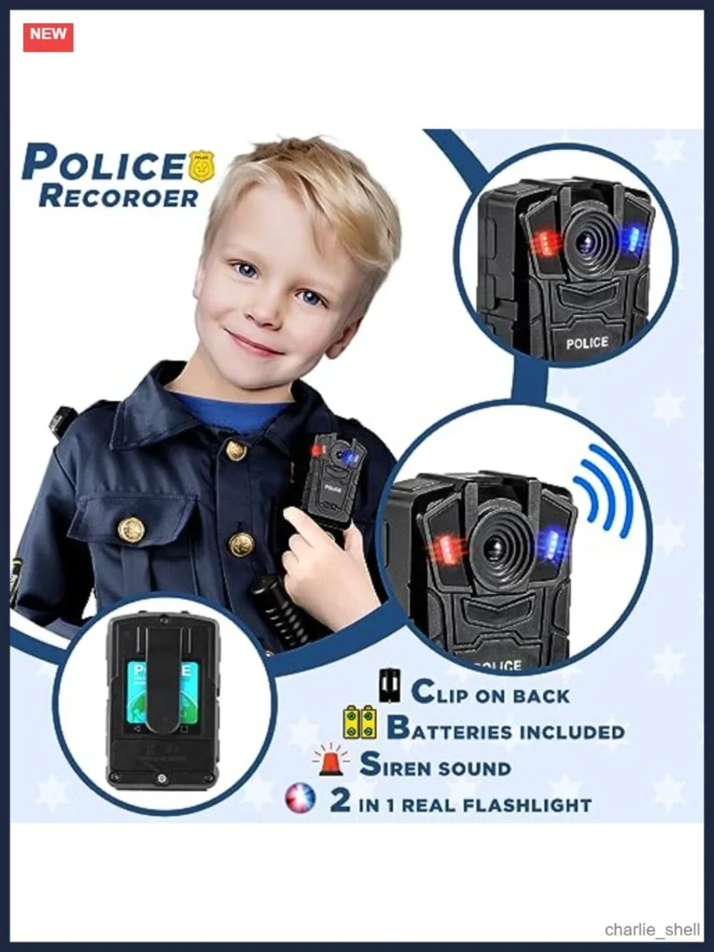 Kids Police Officer Costume Set Pretend Play Halloween Dress Up